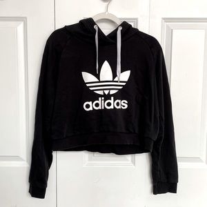 black Adidas cropped sweatshirt